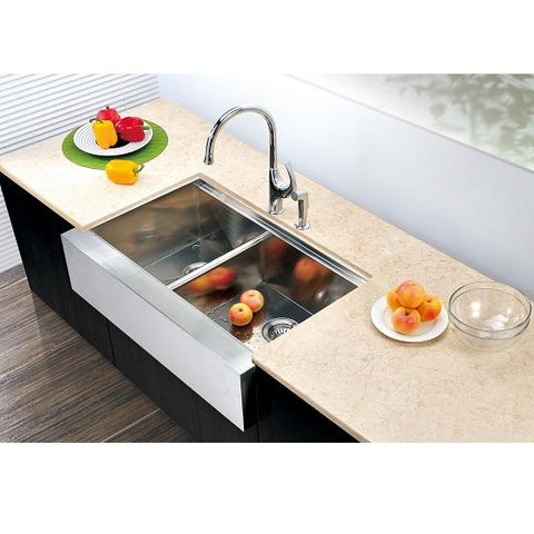 DAF3321L DOUBLE BOWL SINK WITH STRAIGHT APRON FRONT