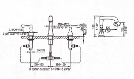 081155C 3-HOLE WASHBASIN FAUCET