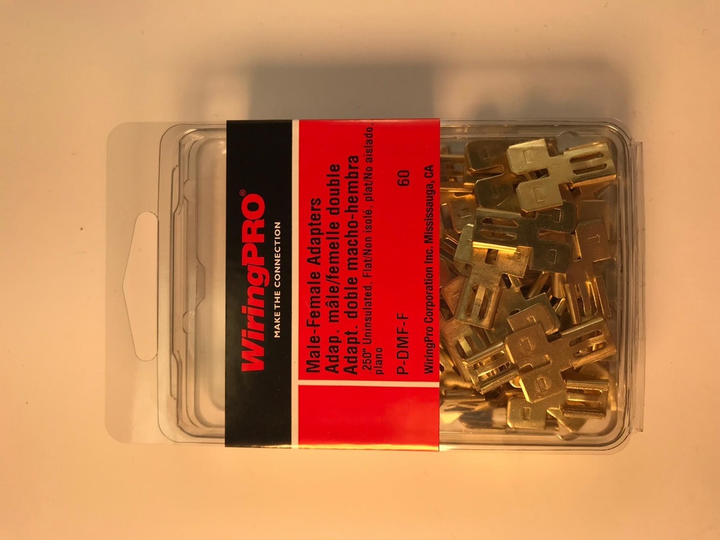 Double Male Female Adapter .250" Flat