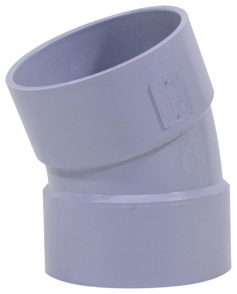 6"x22 1/2D PVC DWV ELBOW HxH SYSTEM 15