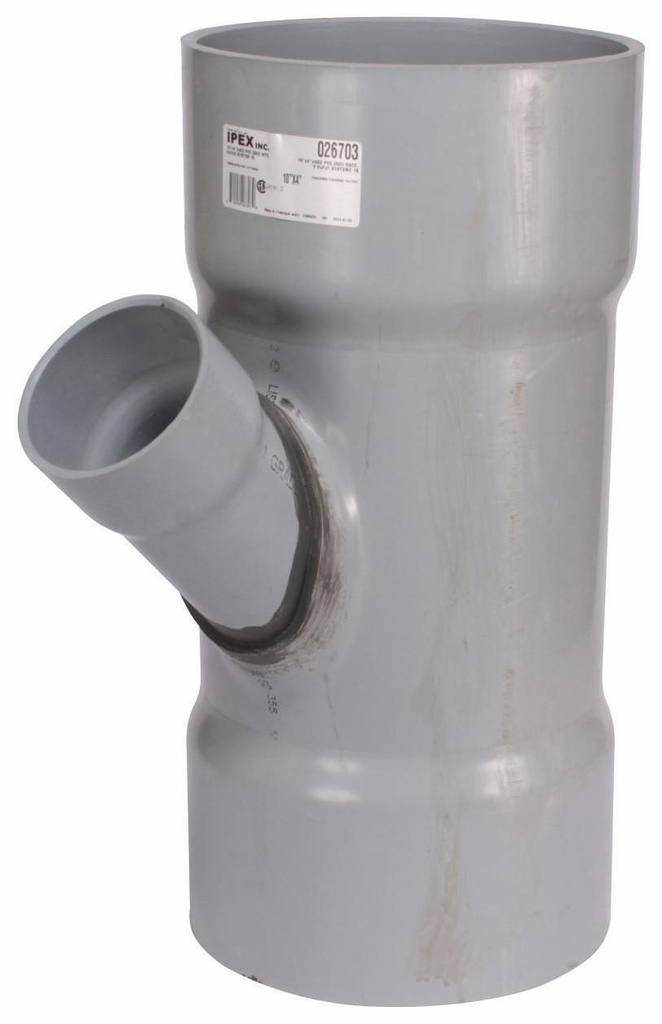10"x6"x45D PVC DWV WYE HxHxH SYSTEM 15