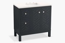 Beauxline 36" Vanity Cabinet with Sink and Widespread Quartz Top