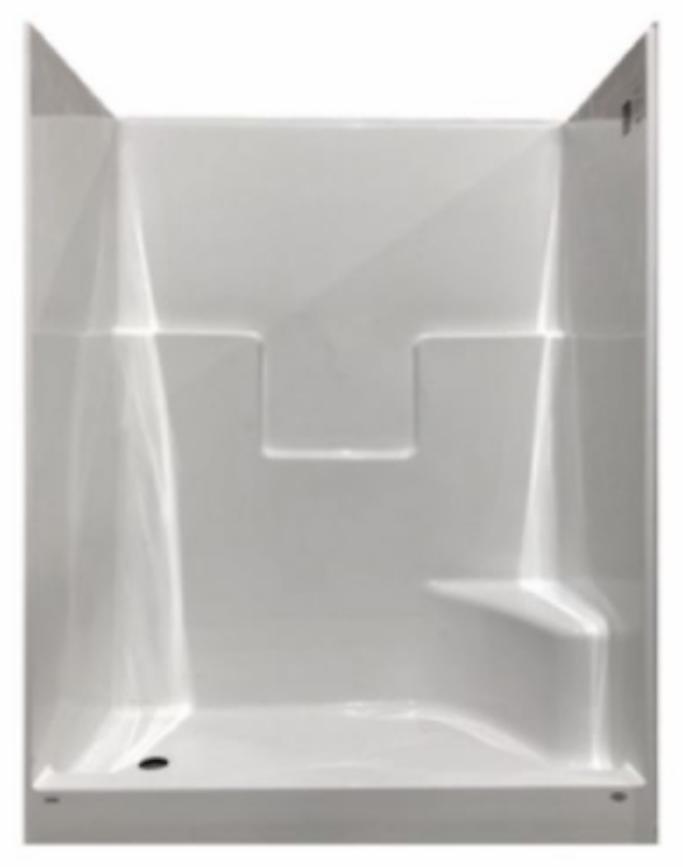 AS6034 1-Piece Shower with LH Drain and RH Seat