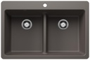 Liven 33 2 Bowl Dual Mount Low Divide Silgranit Kitchen Sink