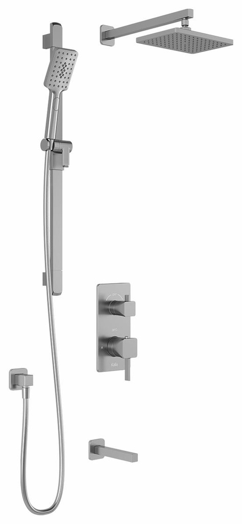 SquareOne TD3 Thermostatic Integrated Diverter Tub and Shower System with Wall Arm (less valve)