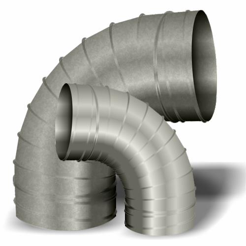 10" Spiral 90 Degree Elbow 1-1/2" Centerline