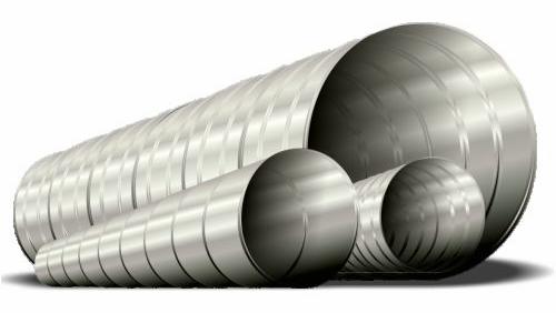 8" x 10' Spiral Pipe 28ga Y/L 2LC (per foot)