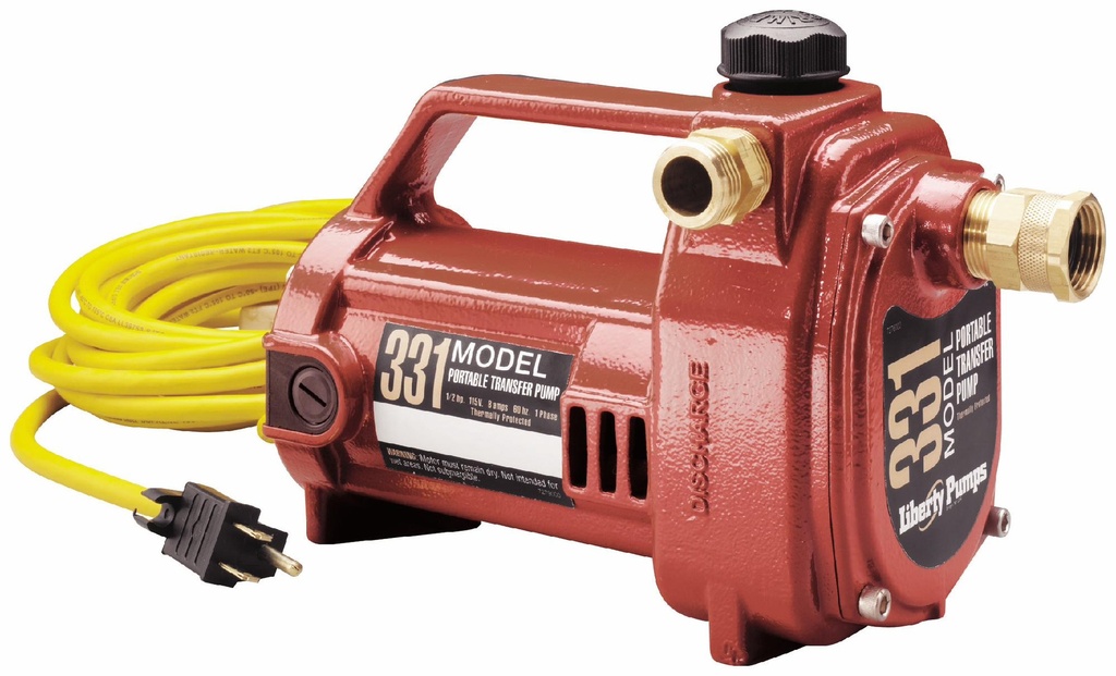 1/2 HP 115V Portable Transfer Pump with Garden Hose Connectors