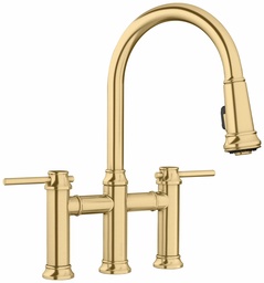 [1208220] Empressa Bridge Faucet with Pulldown Spray