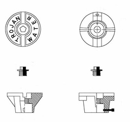 [7386980] Service Box Cap Threaded 1.25" and Brass Plug 1"