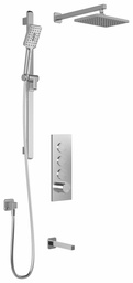 [3747886] SquareOne TB3 Thermostatic Push-Button Shower System with Wall Arm (Less Valve)