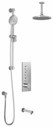 [3747879] RoundOne TB3 Thermostatic Push-Button Shower System with Vertical Ceiling Arm (Less Valve)