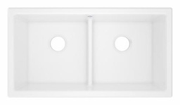 [2608940] Shaker 33" Double Bowl Undermount Fireclay Kitchen Sink