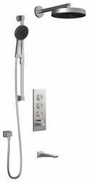 [3740741] Moroka TB3 Premia Thermostatic Push-Button Shower System with Wall Arm (Less Valve)