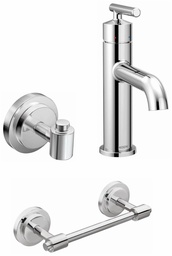 [7000011] Gibson Single Hole Bathroom Faucet with ISO Robe Hook and Toilet Paper Holder
