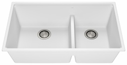 [3748743] Bacia 33" Granistone 1.75 Bowl Undermount Kitchen Sink with Silicone Mat & Drain