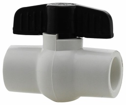 [7647000] 0929S-05 - '1/2" Slip PVC Ball Valve Epdm Seat - Epdm Stem O-Ring'