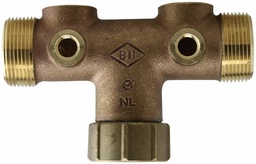 [1539365] 2-07TK-13SF-2UNL - 'No Lead 1-1/4" x 3" Cntr-End FPT Union Brass Tank Tees C/W O'