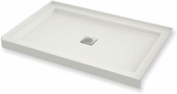 [6451740] B3Square 6036 Center Drain Alcove Shower Base