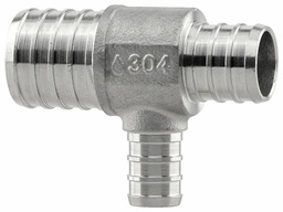 [7901374] SSPEX-T100705 - '1" x 3/4" x 1/2" 304SS Crimp PEX Tee - F1807'