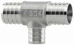 [7901390] SSPEX-T101007 - '1" x 1" x 3/4" 304SS Crimp PEX Tee - F1807'