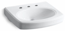 [2908886] Pinoir Wall Mount Bathroom Sink for Widespread Faucet