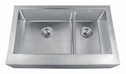 [4425540] 1-3/4 Bowl Flat Apron Front Sink with Low Divide
