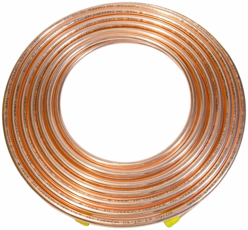 50  COIL 3/4 OD BARE COP G/GAS TUBE