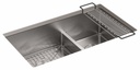 Strive 32" Smart Divide 1.75 Bowl Undermount Kitchen Sink with Rack