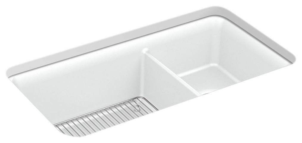Cairn 33-1/2" 1.75 Bowl Undermount Neoroc Kitchen Sink with Rack