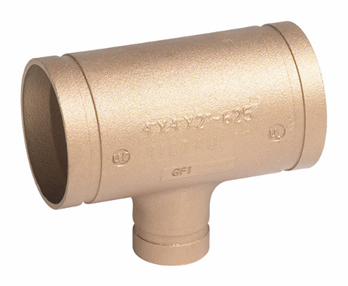 3" x 2" Grooved Wrot Copper Reducing Tee No. 625