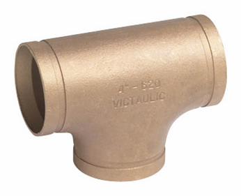3" Grooved Wrot Copper Tee No. 620