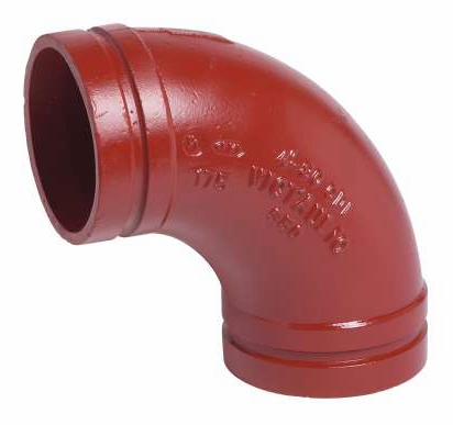 4" Grooved 90 Elbow AWWA Ductile Iron No. 10-C
