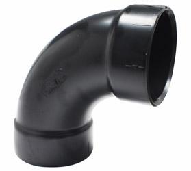 ABS DWV 4" 90D ELL LONG SWP HXH BLK