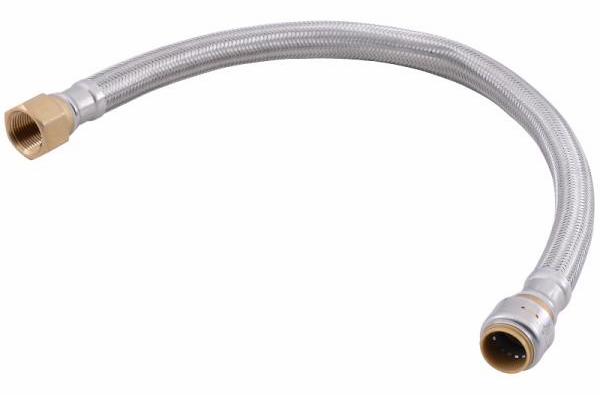 1/2" x 3/4" Fip, 24" Stainless Steel Braided Water Heater Connector Lead Free