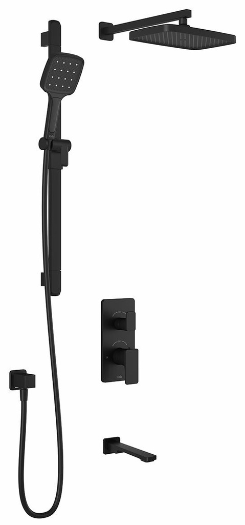 Kareo TD3 Plus Thermostatic Integrated Diverter Tub and Shower System with Wall Arm (Less Valve)