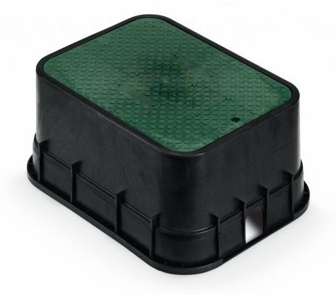 16 x 22 x 12 Jumbo Black Valve Box with Green Drop-In Lid