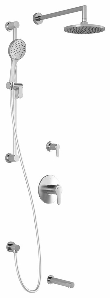 Kontour TD3 Thermostatic Tub and Shower System with Wall Arm