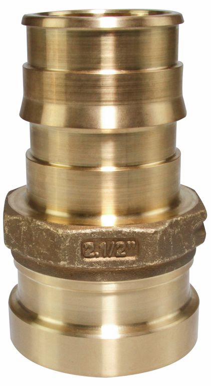 ProPEX LF Brass Copper Press Adapter, 1/2" PEX x 1/2" Copper