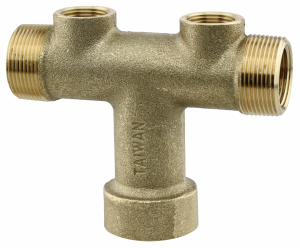 2-07TK-14X1-2NL - 'No Lead 1" x 13" Cntr-End Solid Brass Tank Tee'