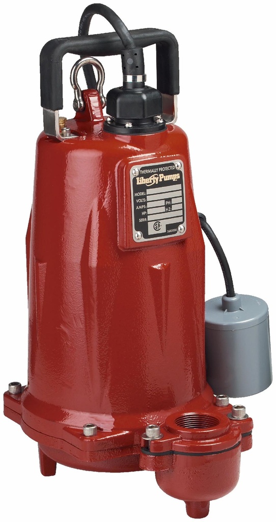 1 HP 1-Phase 208-230V High-Head Effluent Pump Manual with 25' Cord