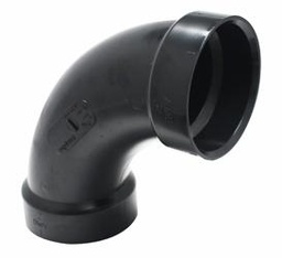 [7629902] ABS DWV 2" 90D ELL LONG SWP HXH BLK