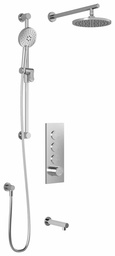 [3747878] RoundOne TB3 Thermostatic Push-Button Shower System with Wall Arm (Less Valve)