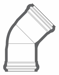 [7670934] 12"x45D PVC ELBOW CIOD DR18 BxB BLUE BRUTE