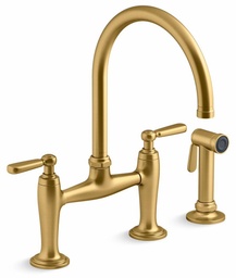 [2966010] Edalyn by Studio McGee 2-Hole Bridge Kitchen Faucet with Side Spray