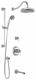[3742442] Rustik TD3 Thermostatic Shower System with Wall Arm (less Valves)