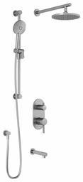 [3742850] RoundOne TD3 Thermostatic Integrated Diverter Tub and Shower System with Wall Arm (less valve)