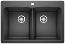 [1212240] Diamond 210 2 Bowl Drop-In Silgranit Sink