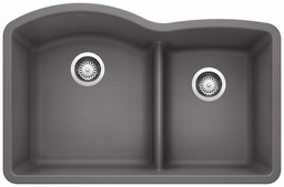 [1216000] Diamond U 1.75 Bowl Low Divide Undermount Silgranit Sink