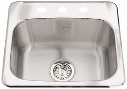 [4405020] Steel Queen 19-1/8" 3-Hole 1 Bowl Drop-In Bar/Prep Sink